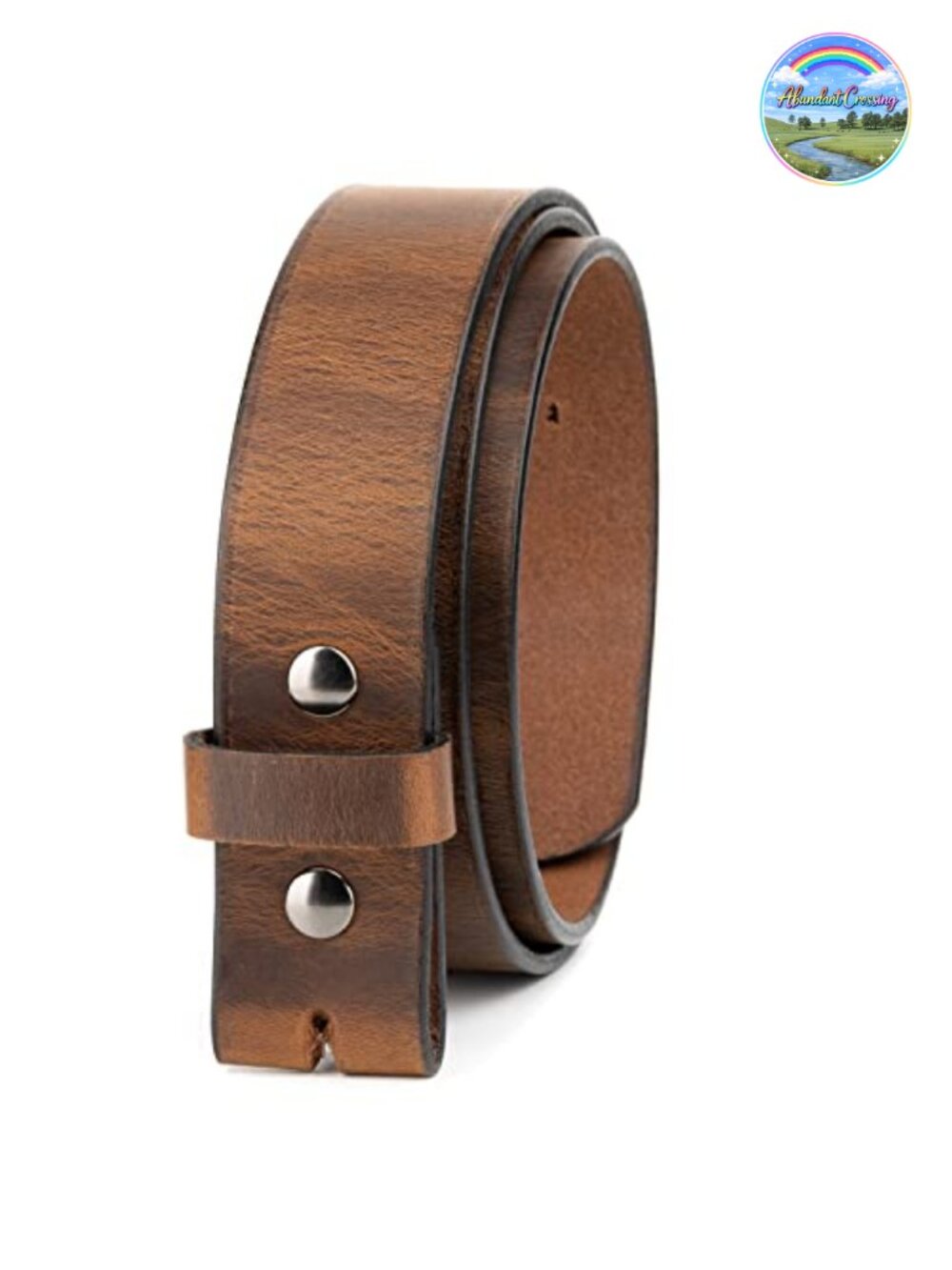 Full Grain Leather Belt Strap with Snaps 1.5" Buckleless Made in USA